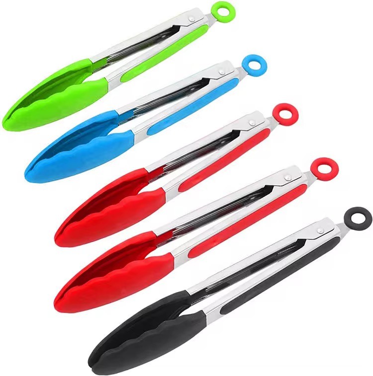 Clesti de bucatarie din silicon și inox – 21,5×2,8 cm – diverse culori