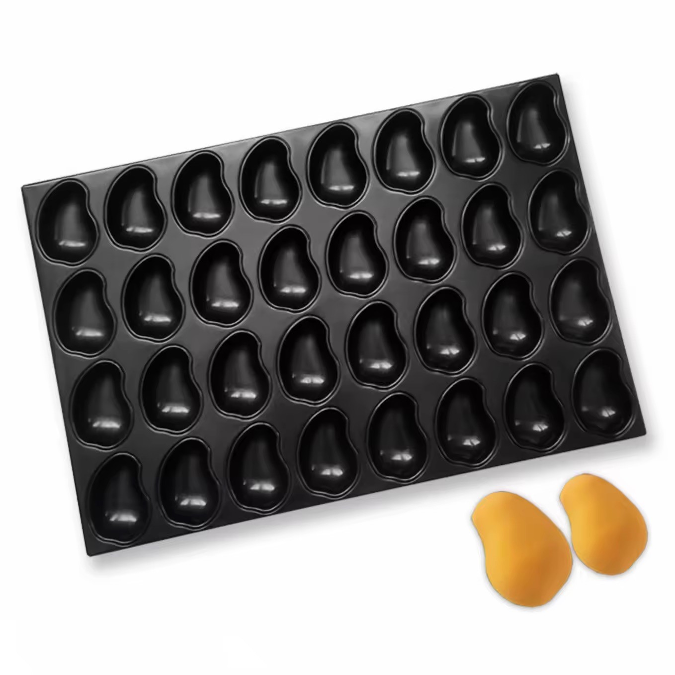 Tavă profesională pentru prăjituri în formă de mango – 36 cupe