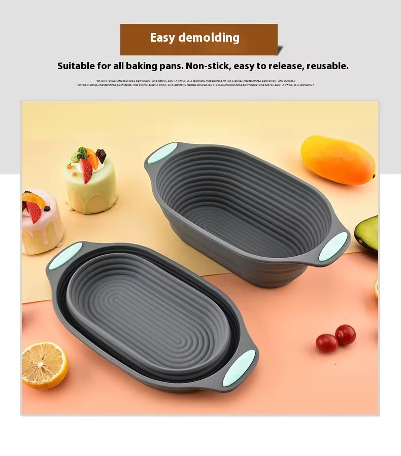 Formă ovală pliabilă din silicon pentru pâine și cozonac 30*16.1*9 cm,230 g