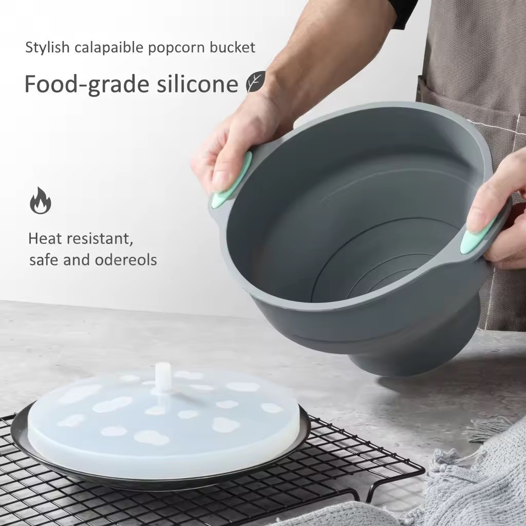 Bol pliabil din silicon pentru popcorn la microunde