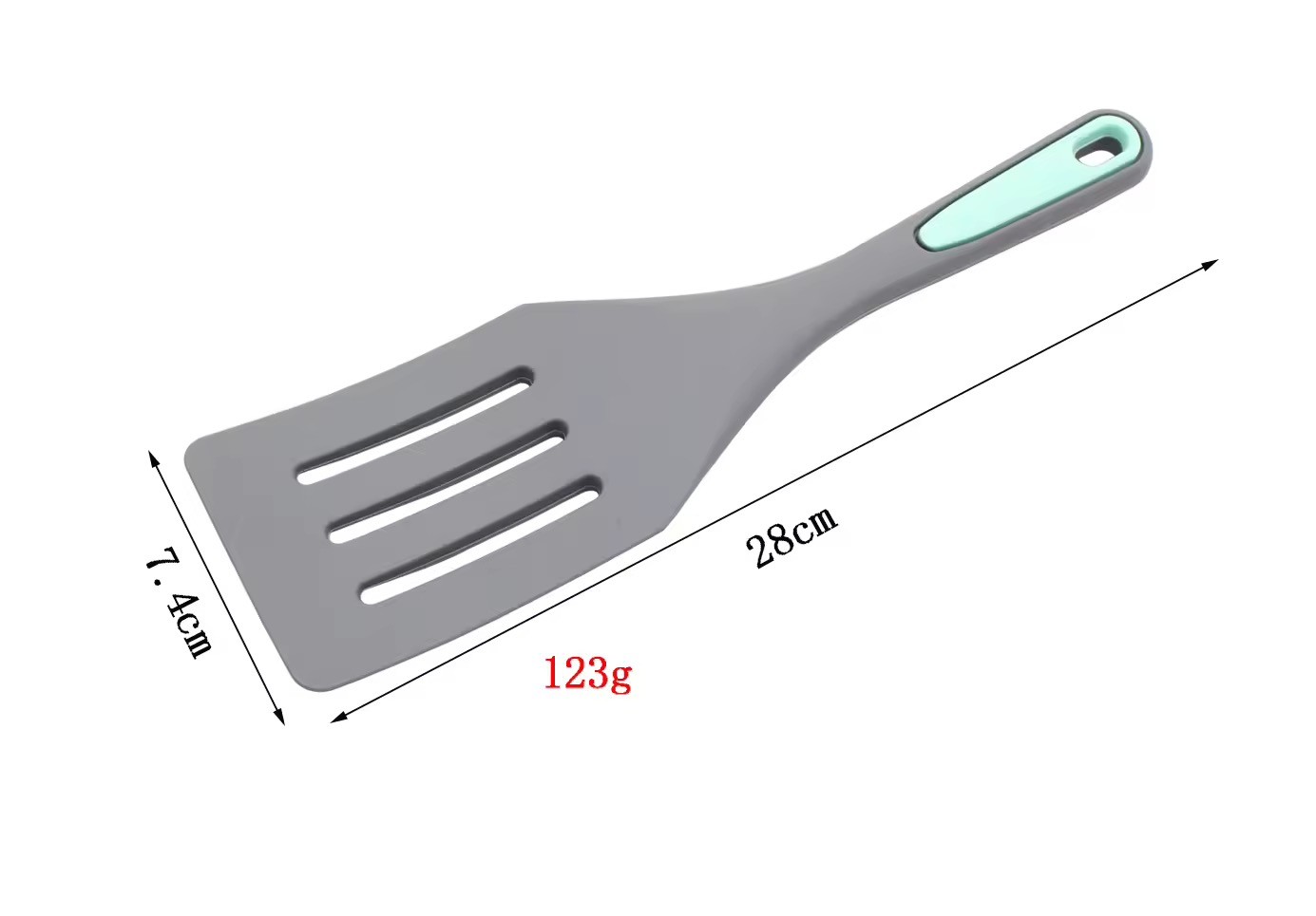 Spatulă perforată profesională din silicon – 28 cm